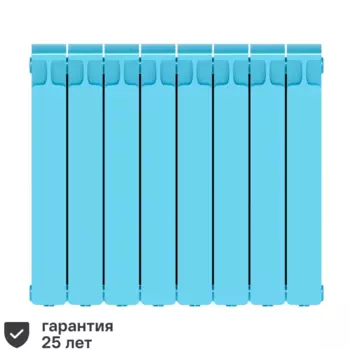 Радиатор секционный Rifar Monolit M50008RAL5024 500/100 8 секций боковое подключение биметалл голубой