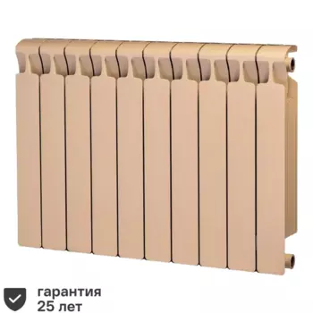 Радиатор секционный Rifar Monolit M50010RAL1015 500/100 10 секций боковое подключение биметалл бежевый