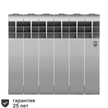Радиатор секционный Royal Thermo Biliner 350/87 6 секций боковое подключение биметалл серый