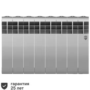 Радиатор секционный Royal Thermo Biliner 350/87 8 секций боковое подключение биметалл серый