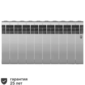 Радиатор секционный Royal Thermo Biliner 350/87 10 секций боковое подключение биметалл серый