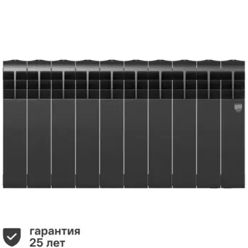 Радиатор секционный Royal Thermo Biliner 350/87 10 секций боковое подключение биметалл черный