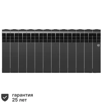 Радиатор секционный Royal Thermo Biliner 350/87 12 секций боковое подключение биметалл черный
