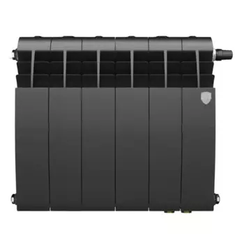 Радиатор секционный Royal Thermo Biliner 350/87 6 секций нижнее подключение биметалл черный