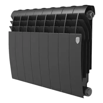 Радиатор секционный Royal Thermo BiLiner B 350/87 8 секций боковое подключение биметалл черный