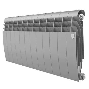 Радиатор секционный Royal Thermo BiLiner B 350/87 12 секций боковое подключение биметалл серый