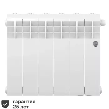 Радиатор секционный Royal Thermo Biliner RTBBTVR35006 350/87 6 секций нижнее правое подключение биметалл белый
