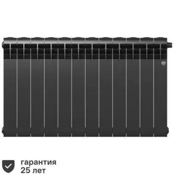 Радиатор секционный Royal Thermo Biliner RTBNSVR50012 500/87 12 секций нижнее правое подключение биметалл черный