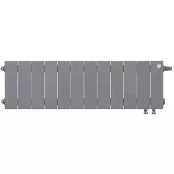 Радиатор секционный Royal Thermo Pianoforte VDR 200/100 12 секций нижнее правое подключение биметалл серый