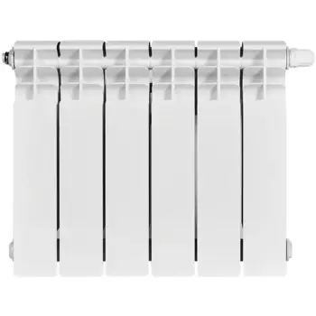 Радиатор секционный Stout Titan Ventil 350/10 6 секций нижнее подключение биметалл белый