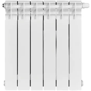 Радиатор секционный Stout Titan Ventil 500/10 6 секций нижнее подключение биметалл белый