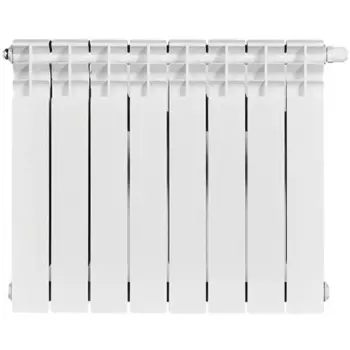 Радиатор секционный Stout Titan Ventil 500/10 8 секций нижнее подключение биметалл белый
