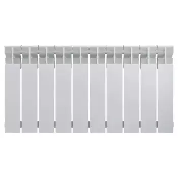 Радиатор секционный Zerten Alum 500/80 10 секций боковое подключение алюминий белый