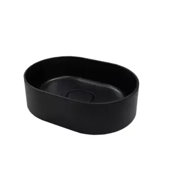 Раковина Mira Oval CM накладная 35 см литьевой мрамор цвет черный матовый