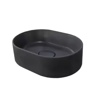Раковина Mira Oval SM накладная 35 см литьевой мрамор цвет графит матовый