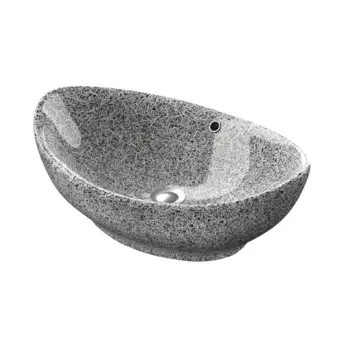 Раковина накладная Kirovit Гамма 56 см цвет черно-белый мрамор