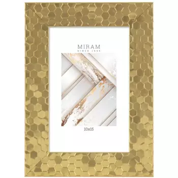 Рамка без паспарту Мирам 10x15 см пластик цвет золотой