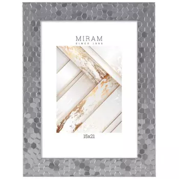 Рамка без паспарту Мирам 15x21 см пластик цвет серебряный