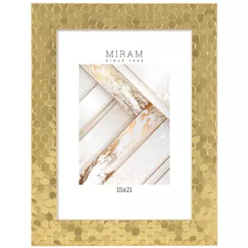 Рамка без паспарту Мирам 15x21 см пластик цвет золотой