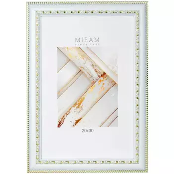 Рамка без паспарту Мирам 20x30x1.3 см пластик цвет белый