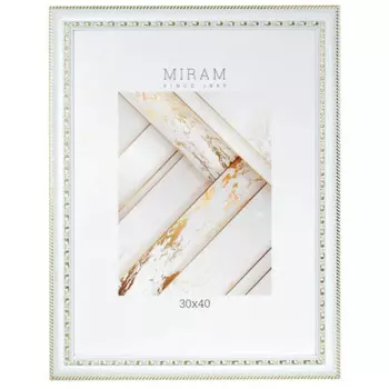 Рамка без паспарту Мирам 30x40x1.3 см пластик цвет белый
