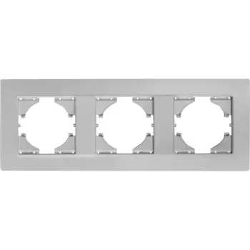Рамка для розеток и выключателей Gusi Electric City С1113-004 3 поста цвет серебро