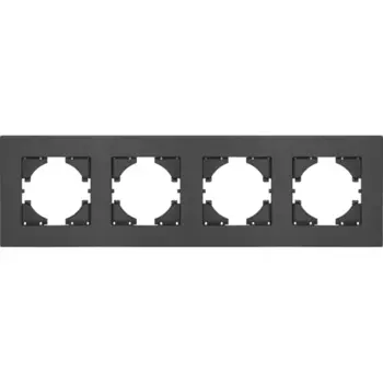 Рамка для розеток и выключателей Gusi Electric City С1114-010 4 поста цвет графит