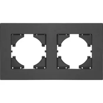 Рамка для розеток и выключателей Gusi Electric City С1112-010 горизонтальная 2 поста цвет графит