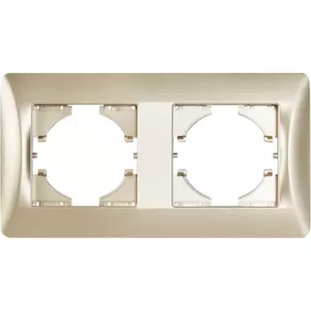 Рамка для розеток и выключателей Gusi Electric Ugra С1120-027 2 поста цвет шампань