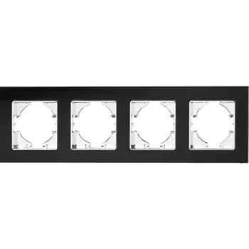 Рамка для розеток и выключателей Gusi Electric Ugra 4 поста цвет черный