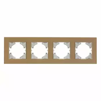 Рамка для розеток и выключателей Gusi Electric Ugra 4 поста цвет шампань
