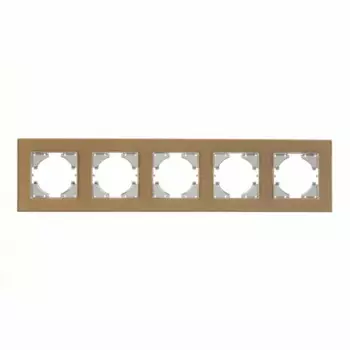 Рамка для розеток и выключателей Gusi Electric Ugra 5 постов цвет шампань