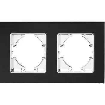 Рамка для розеток и выключателей Gusi Electric Ugra 2 поста цвет черный