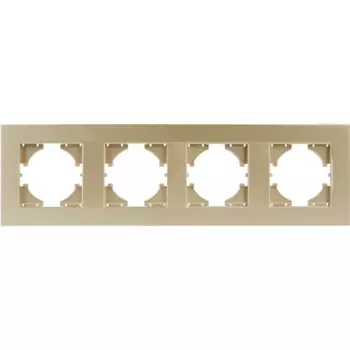 Рамка для розеток и выключателей Gusi Electric City С1114-027 4 поста цвет шампань