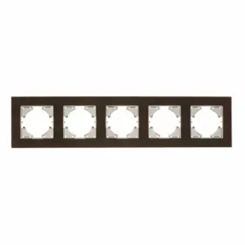 Рамка для розеток и выключателей Gusi Electric Ugra 5 постов цвет коричневый
