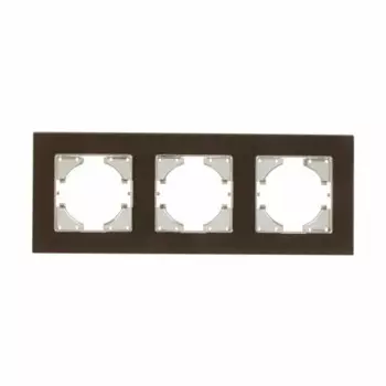 Рамка для розеток и выключателей Gusi Electric Ugra 3 поста цвет коричневый