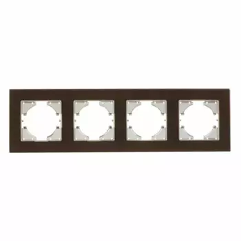 Рамка для розеток и выключателей Gusi Electric Ugra 4 поста цвет коричневый