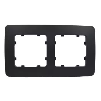 Рамка для розеток и выключателей Hegel 2 поста цвет черный