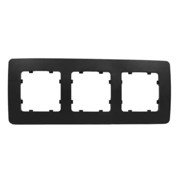 Рамка для розеток и выключателей Hegel 3 поста цвет черный