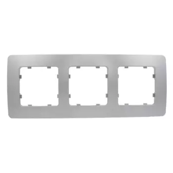 Рамка для розеток и выключателей Hegel 3 поста цвет серебро