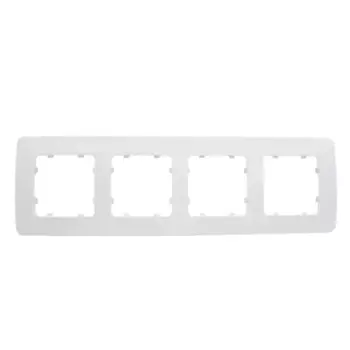 Рамка для розеток и выключателей Hegel 4 поста цвет белый
