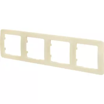 Рамка для розеток и выключателей Hegel Мастер 4 поста цвет слоновая кость