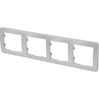 Рамка для розеток и выключателей Hegel Мастер 4 поста цвет серебро