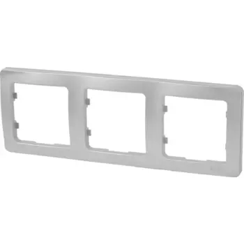 Рамка для розеток и выключателей Hegel Мастер 3 поста цвет серебро