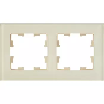Рамка для розеток и выключателей IEK Brite 2 поста цвет ванильный