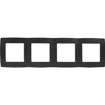 Рамка для розеток и выключателей Эра 12-5004-05 4 поста цвет черный