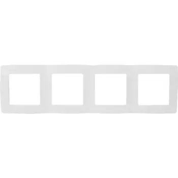 Рамка для розеток и выключателей Эра 12-5004-01 4 поста цвет белый