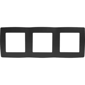 Рамка для розеток и выключателей Эра 12-5003-05 3 поста цвет черный