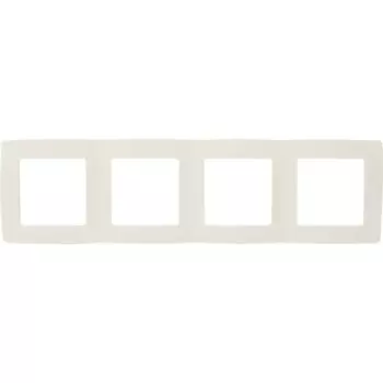 Рамка для розеток и выключателей Эра 12-5004-02 4 поста цвет бежевый