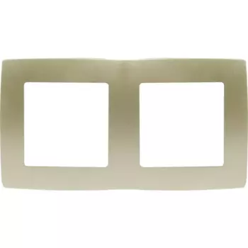 Рамка для розеток и выключателей Эра 12-5002-04 2 поста цвет бежевый
